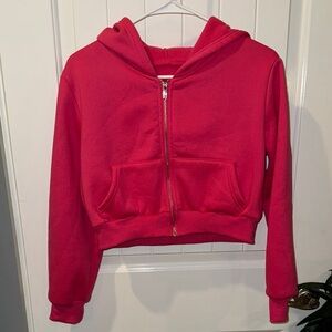 SHEIN Vibrant Pink Fleece Hoodie